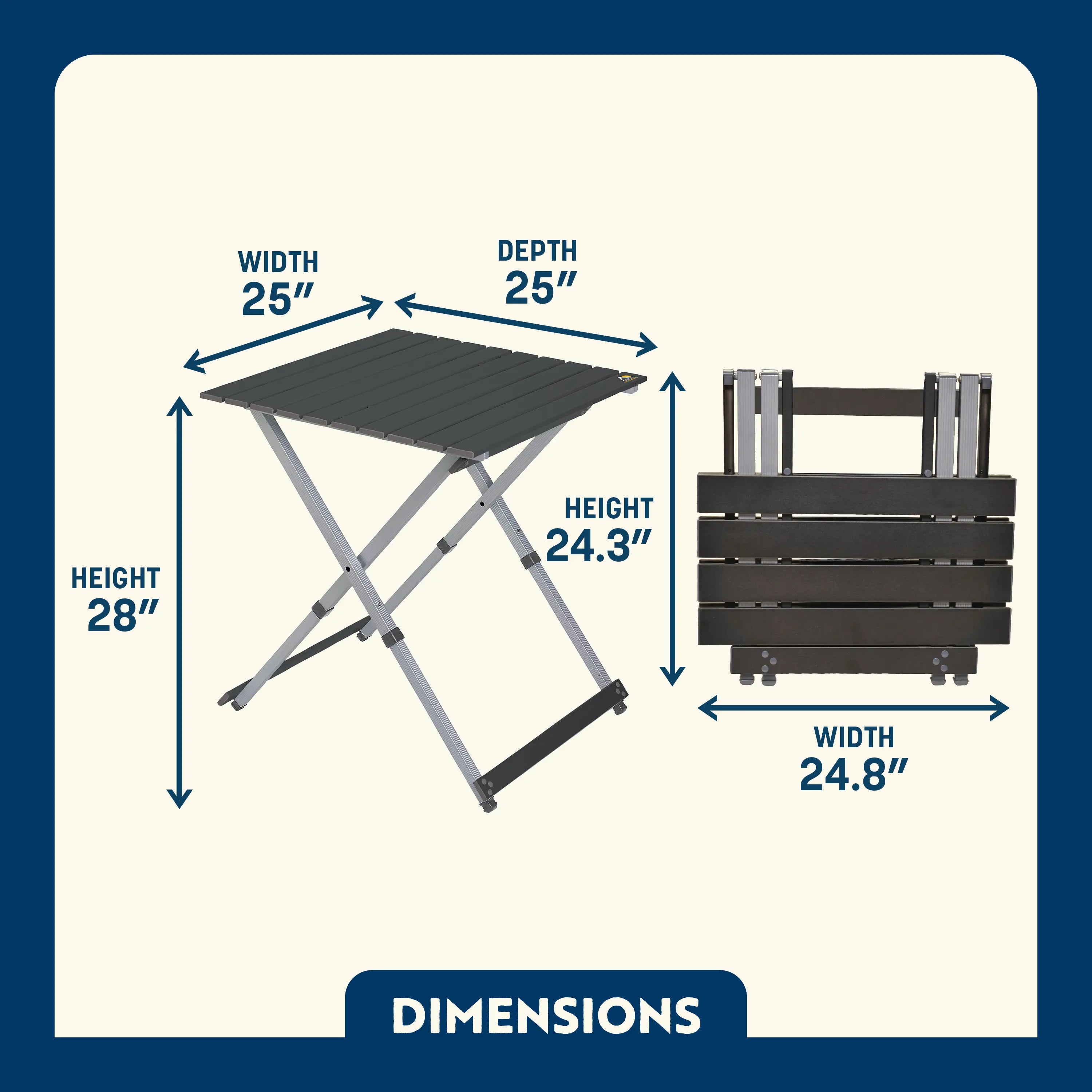 Compact Camp Table 25 | Featured Outdoor Choice | Outlandridge 96B6 kD