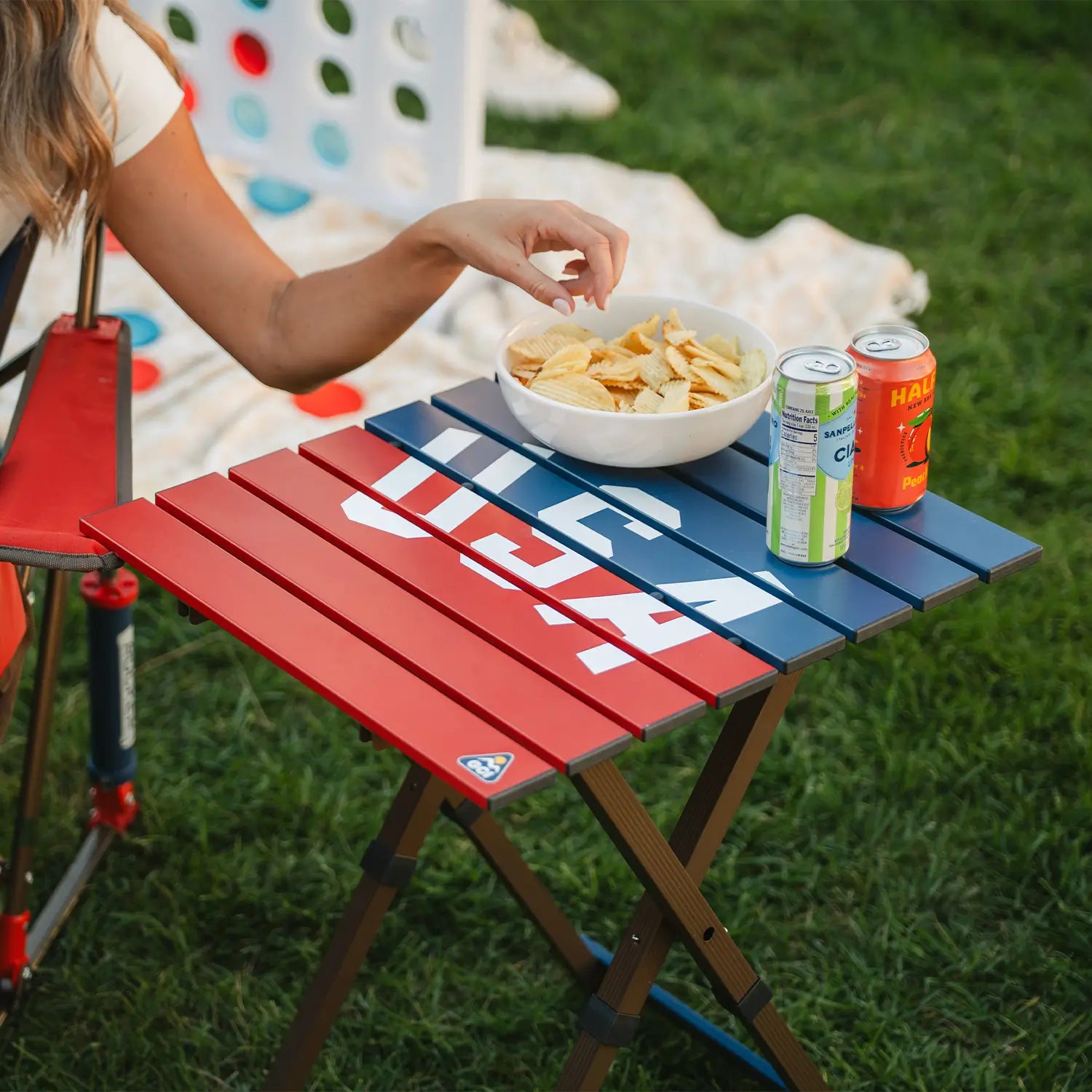 Compact Camp Table 20 - USA Anniversary Deluxe — Outdoor Collection Pick | Outlandridge 6308 SJ