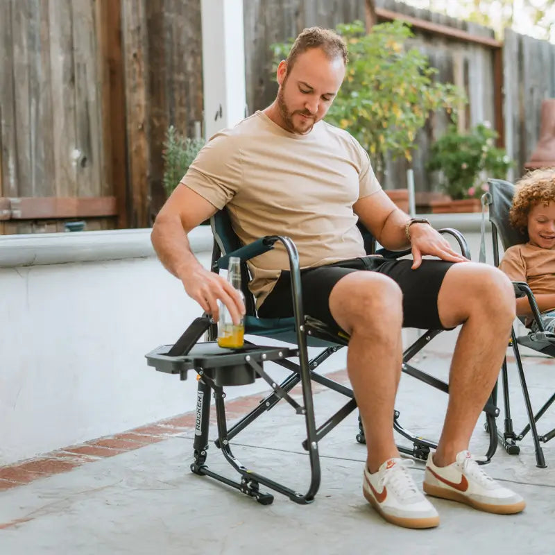 Freestyle Rocker with Side Table | Featured Outdoor Choice | Outlandridge B773 rD