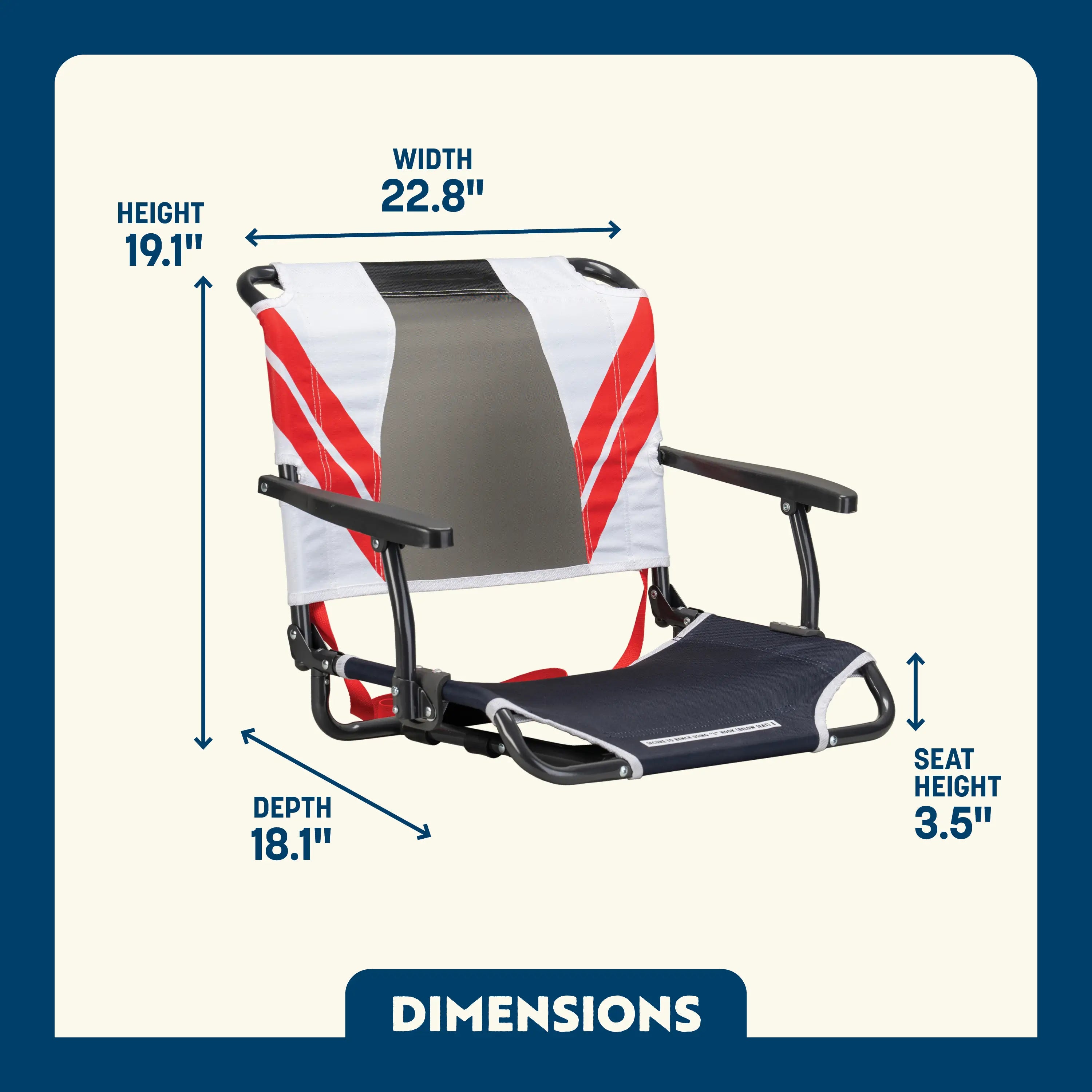 Big Comfort Stadium Chair with Armrests | Featured Outdoor Choice | Outlandridge 8967 Iq