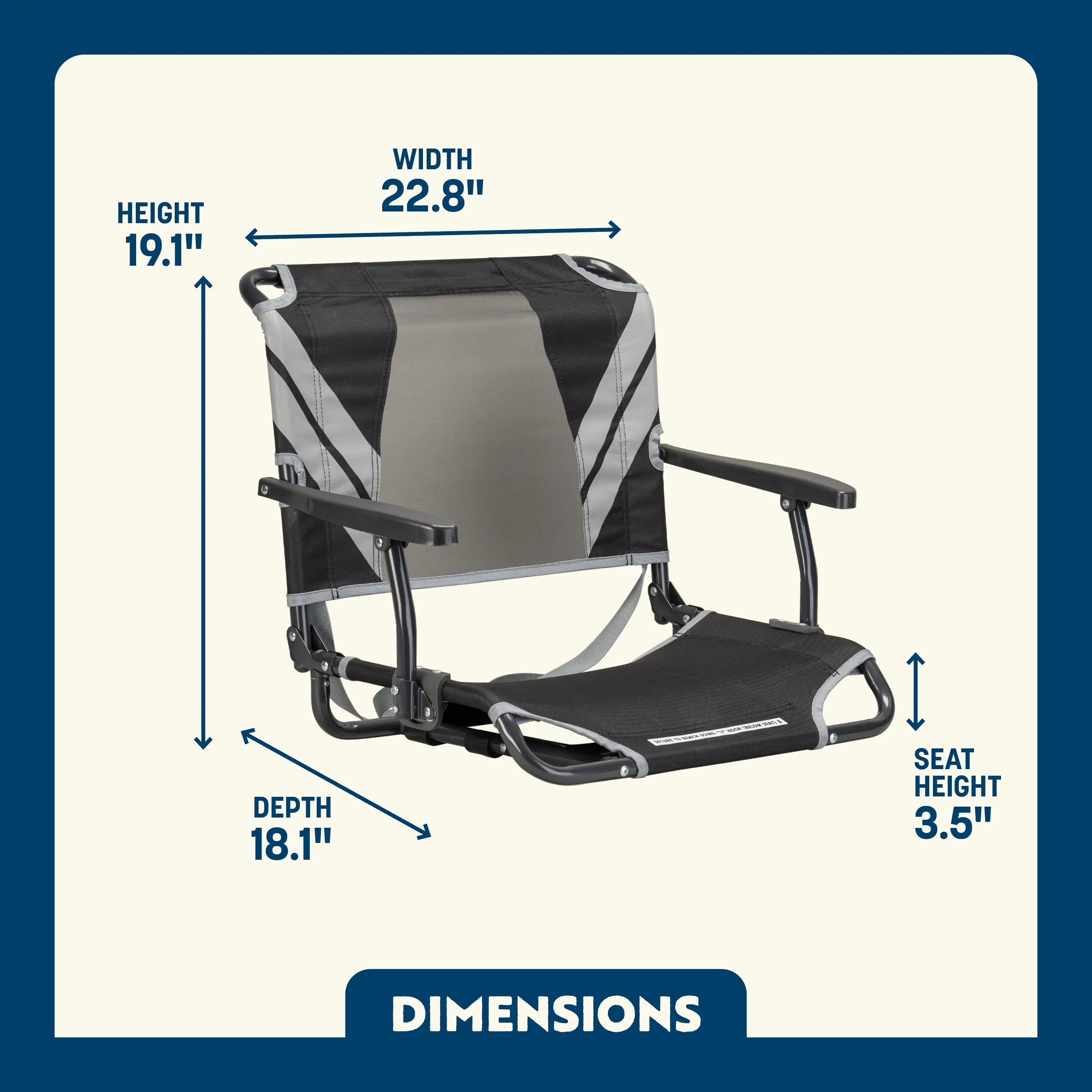 Big Comfort Stadium Chair with Armrests | Featured Outdoor Choice | Outlandridge 8967 Iq