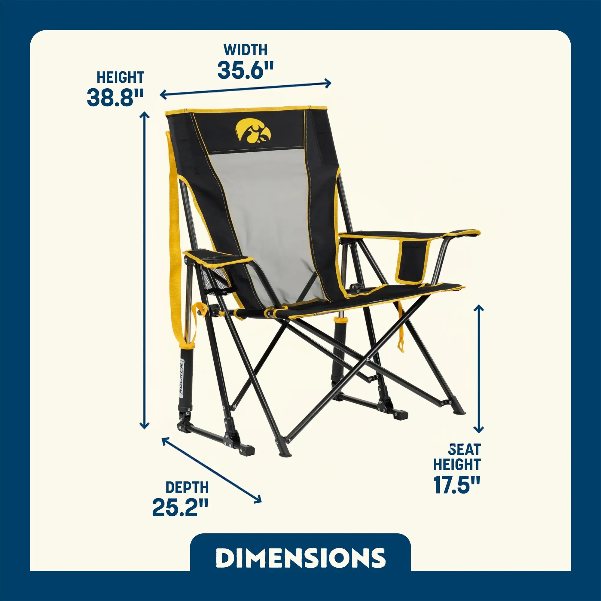 Comfort Pro Rocker - Iowa Hawkeyes | Featured Outdoor Choice | Outlandridge 2E65 K4