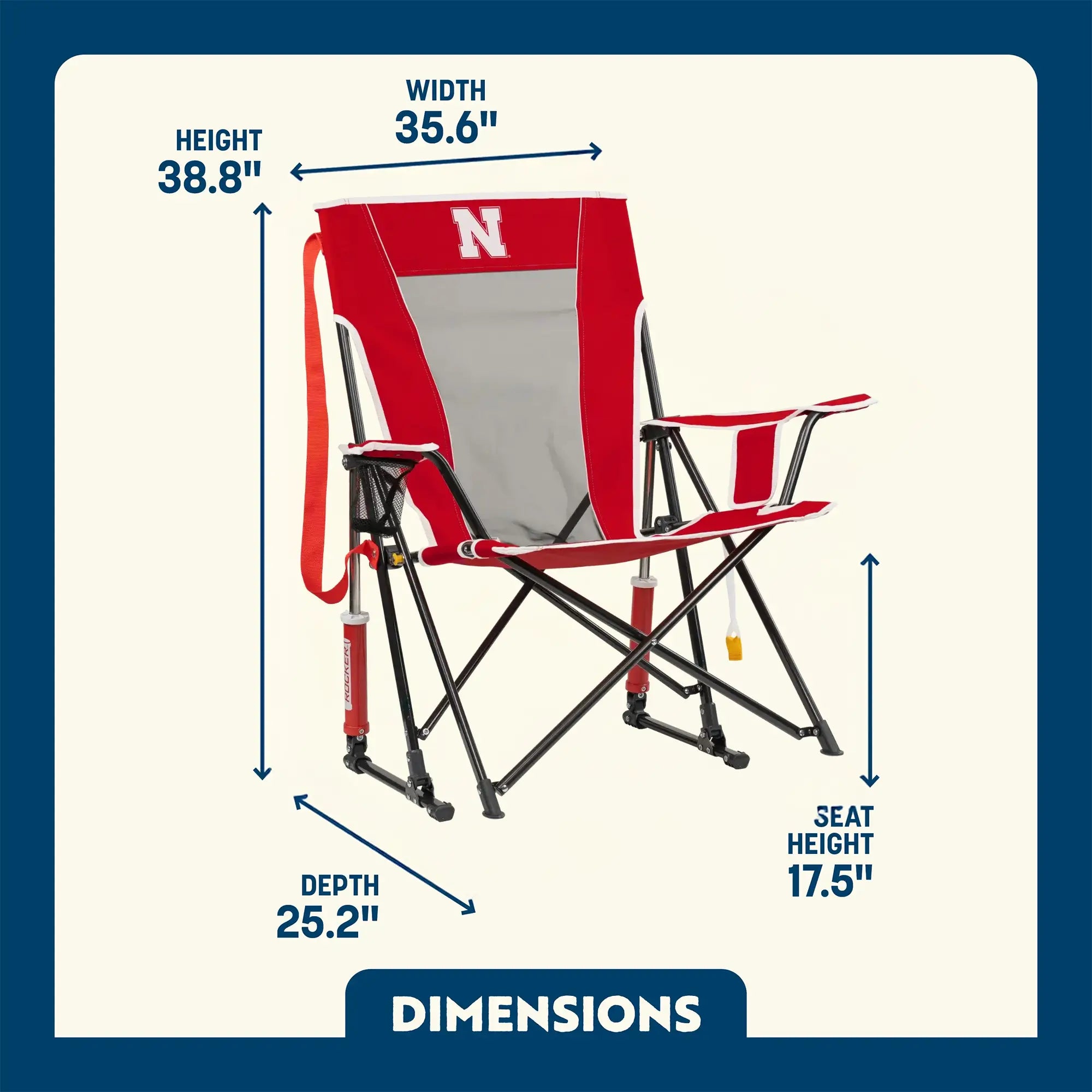 Comfort Pro Rocker - Nebraska Cornhuskers | Featured Outdoor Choice | Outlandridge 1CB7 en