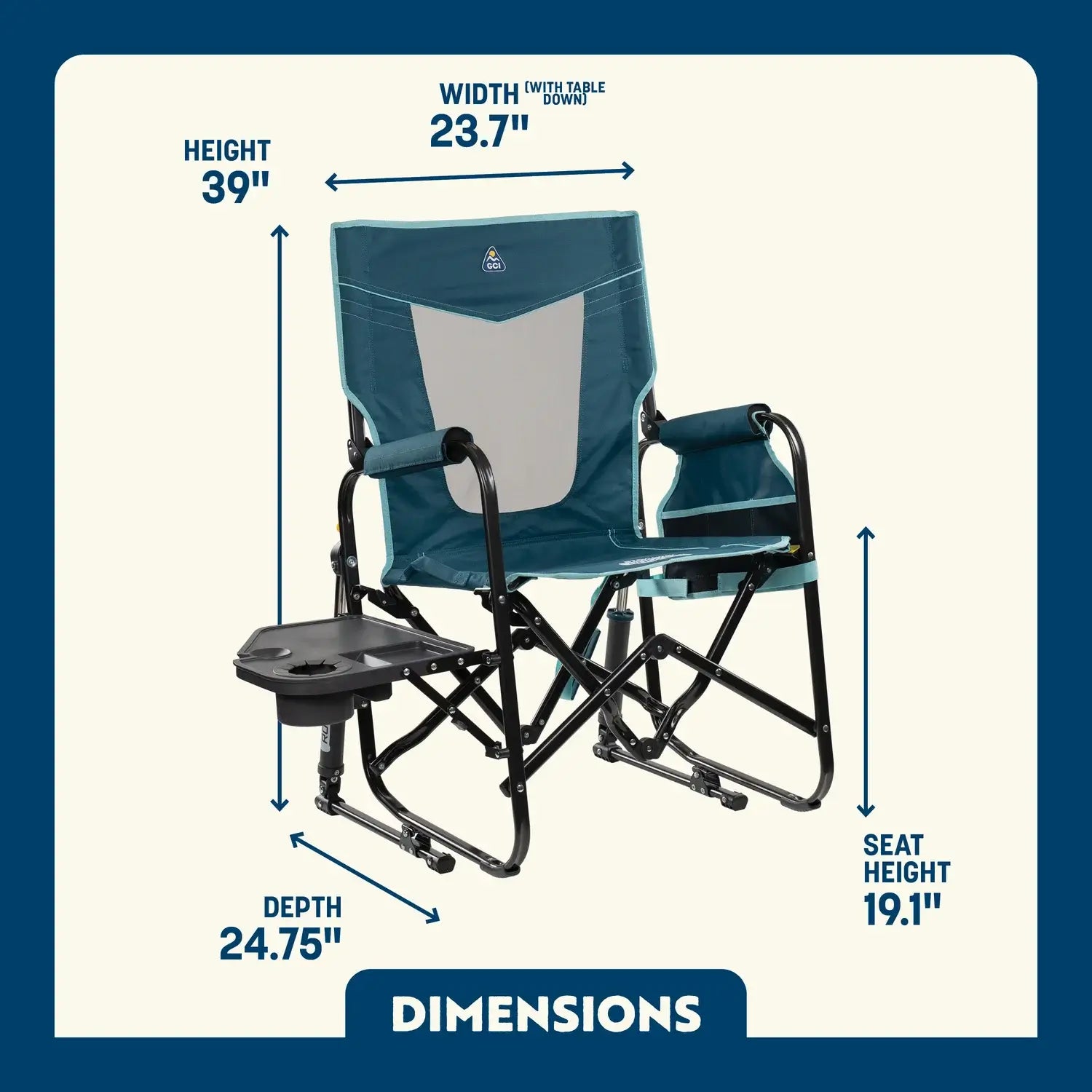 Stowaway Rocker with Side Table | Featured Outdoor Choice | Outlandridge 720F Bc